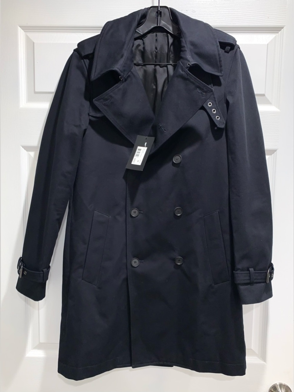 ❌ SOLD❌ The KOOPLES $575 Navy Double-Breasted Trench Coat, Size FR46 /US S